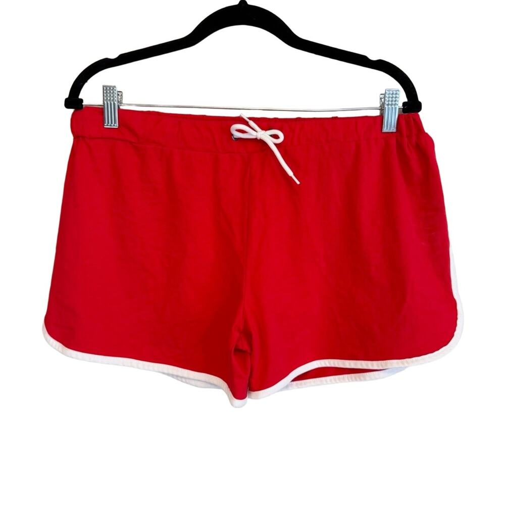 Tank Womens Shorts XL Red Drawstring Waist Athletic Sporty Jogging Loungewear